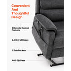 Fauteuil releveur à deux moteurs en chenille beige, massant, chauffant et inclinable