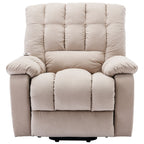 Fauteuil inclinable électrique beige avec chauffage, massage et poche de rangement pour le salon ou la chambre