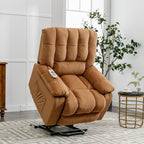 Fauteuil inclinable électrique beige avec chauffage, massage et poche de rangement pour le salon ou la chambre