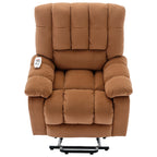 Fauteuil inclinable électrique beige avec chauffage, massage et poche de rangement pour le salon ou la chambre