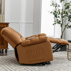 Fauteuil inclinable électrique beige avec chauffage, massage et poche de rangement pour le salon ou la chambre