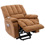 Fauteuil inclinable électrique beige avec chauffage, massage et poche de rangement pour le salon ou la chambre