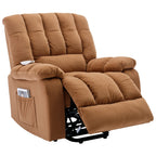 Fauteuil inclinable électrique beige avec chauffage, massage et poche de rangement pour le salon ou la chambre