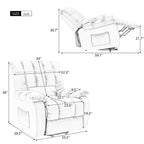 Fauteuil inclinable électrique beige avec chauffage, massage et poche de rangement pour le salon ou la chambre