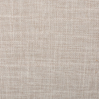 Fauteuil inclinable rembourré en tissu beige de style milieu du siècle avec repose-pieds, dossier capitonné et pieds en hêtre