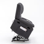 Fauteuil inclinable releveur beige pour personnes âgées avec massage, chauffage, inclinaison réglable, rangement latéral et plusieurs options de positionnement