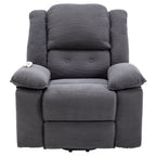 Fauteuil inclinable électrique beige pour personnes âgées avec massage, chauffage, inclinaison réglable, poches latérales et positions illimitées