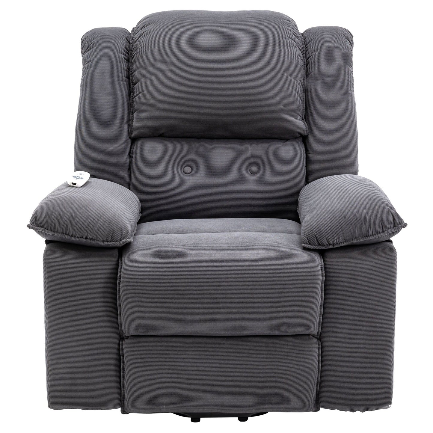 Fauteuil inclinable électrique beige pour personnes âgées avec massage, chauffage, inclinaison réglable, poches latérales et positions illimitées