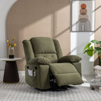Fauteuil inclinable électrique beige pour personnes âgées avec massage, chauffage, inclinaison réglable, poches latérales et positions illimitées