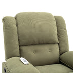 Fauteuil inclinable électrique beige pour personnes âgées avec massage, chauffage, inclinaison réglable, poches latérales et positions illimitées