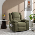 Fauteuil inclinable électrique beige pour personnes âgées avec massage, chauffage, inclinaison réglable, poches latérales et positions illimitées