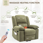 Fauteuil inclinable électrique beige pour personnes âgées avec massage, chauffage, inclinaison réglable, poches latérales et positions illimitées