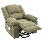 Fauteuil inclinable électrique beige pour personnes âgées avec massage, chauffage, inclinaison réglable, poches latérales et positions illimitées