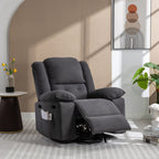 Fauteuil inclinable électrique beige pour personnes âgées avec massage, chauffage, inclinaison réglable, poches latérales et positions illimitées