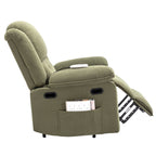 Fauteuil inclinable électrique beige pour personnes âgées avec massage, chauffage, inclinaison réglable, poches latérales et positions illimitées