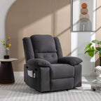 Fauteuil inclinable électrique beige pour personnes âgées avec massage, chauffage, inclinaison réglable, poches latérales et positions illimitées