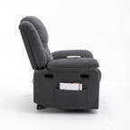 Fauteuil inclinable électrique beige pour personnes âgées avec massage, chauffage, inclinaison réglable, poches latérales et positions illimitées