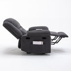 Fauteuil inclinable électrique beige pour personnes âgées avec massage, chauffage, inclinaison réglable, poches latérales et positions illimitées