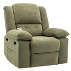 Fauteuil inclinable électrique beige pour personnes âgées avec massage, chauffage, inclinaison réglable, poches latérales et positions illimitées