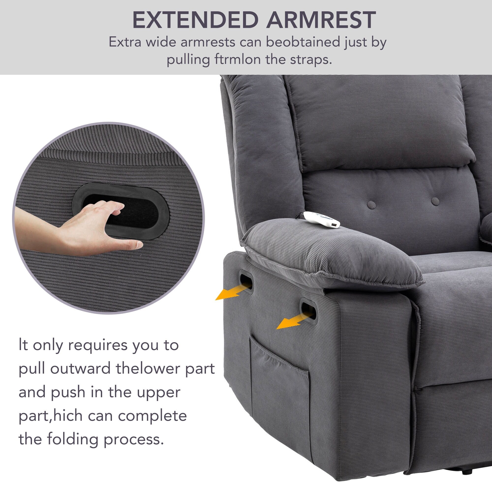 Fauteuil inclinable électrique beige pour personnes âgées avec massage, chauffage, inclinaison réglable, poches latérales et positions illimitées