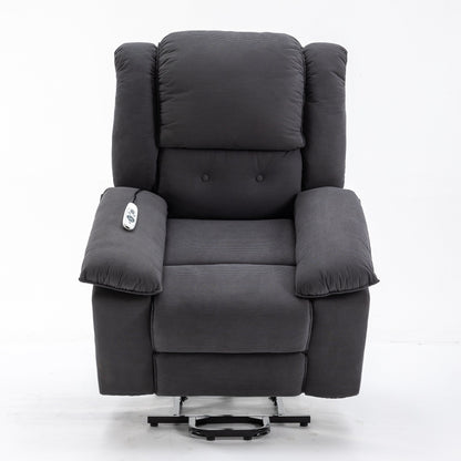 Fauteuil inclinable électrique beige avec massage, chauffage et accoudoirs rétractables