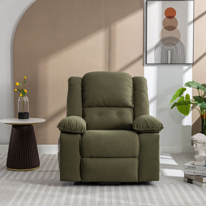Fauteuil inclinable électrique beige avec massage, chauffage et accoudoirs rétractables