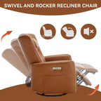 Fauteuil inclinable électrique beige avec pivot, mouvement de bascule et coussin lombaire