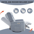Fauteuil inclinable électrique beige avec pivot, mouvement de bascule et coussin lombaire