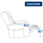 Fauteuil inclinable électrique beige avec pivot, mouvement de bascule et coussin lombaire