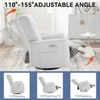 Fauteuil inclinable électrique beige avec pivot, mouvement de bascule et coussin lombaire