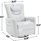 Fauteuil inclinable électrique beige avec pivot, mouvement de bascule et coussin lombaire