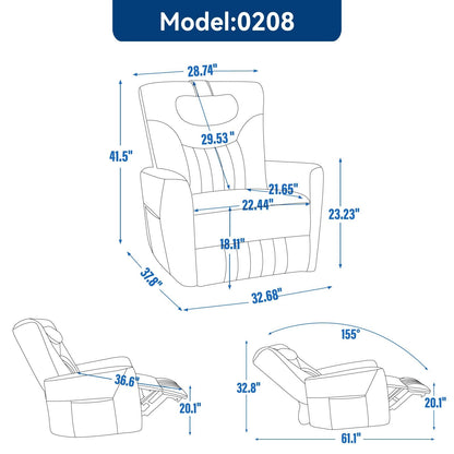 Fauteuil inclinable électrique beige avec pivot, mouvement de bascule et coussin lombaire
