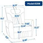 Fauteuil inclinable électrique beige avec pivot, mouvement de bascule et coussin lombaire