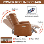 Fauteuil inclinable électrique beige avec pivot, mouvement de bascule et coussin lombaire