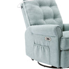 Fauteuil inclinable pivotant beige avec ports USB et base à bascule