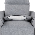 Fauteuil inclinable pivotant rembourré beige avec inclinaison manuelle, rotation à 360° et deux coussins amovibles