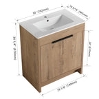 Meuble-lavabo Beingnext 24/30/36 avec porte à fermeture douce et étagère réglable