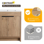 Meuble-lavabo Beingnext 24/30/36 avec porte à fermeture douce et étagère réglable
