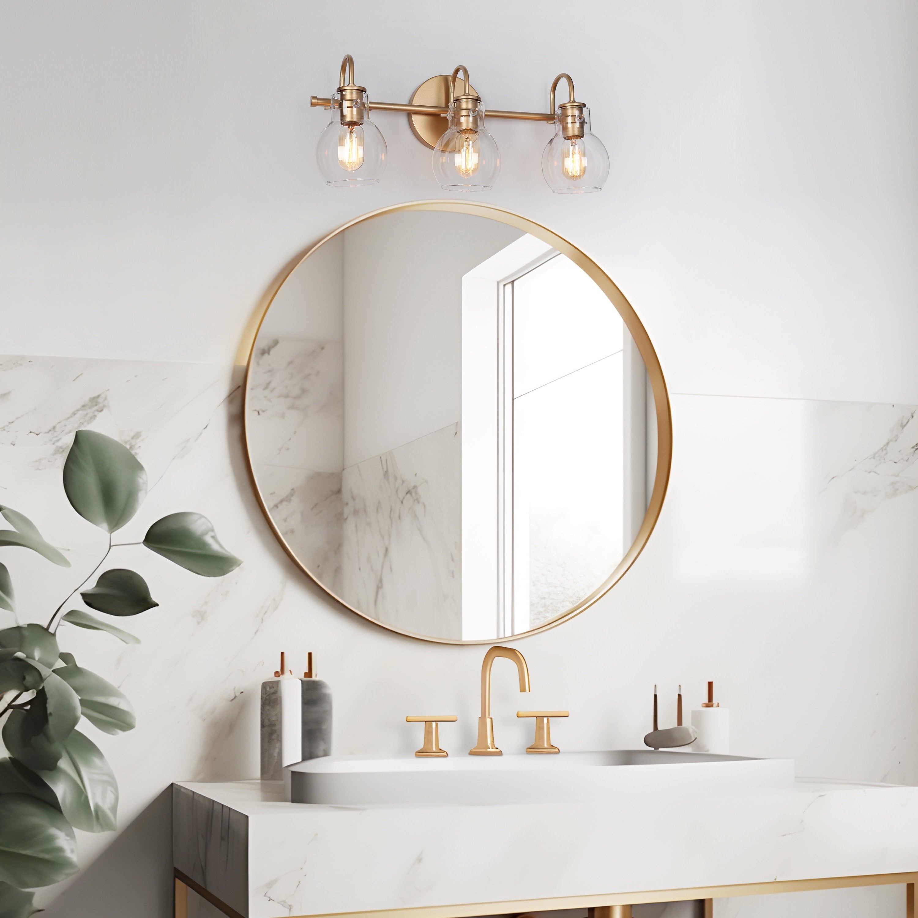 Applique murale moderne à 2, 3, 4 ou 5 lampes pour salle de bain, design minimaliste, en verre