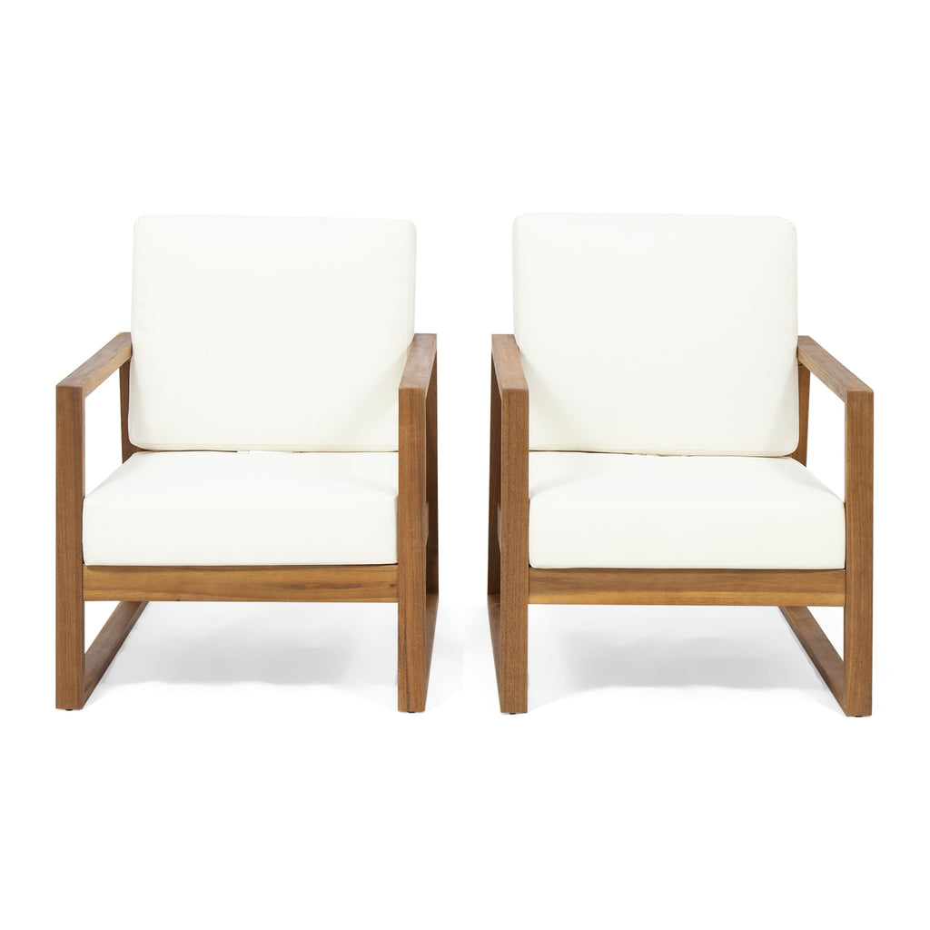 Fauteuils club d'extérieur en bois belge (lot de 2) par Christopher Knight Home