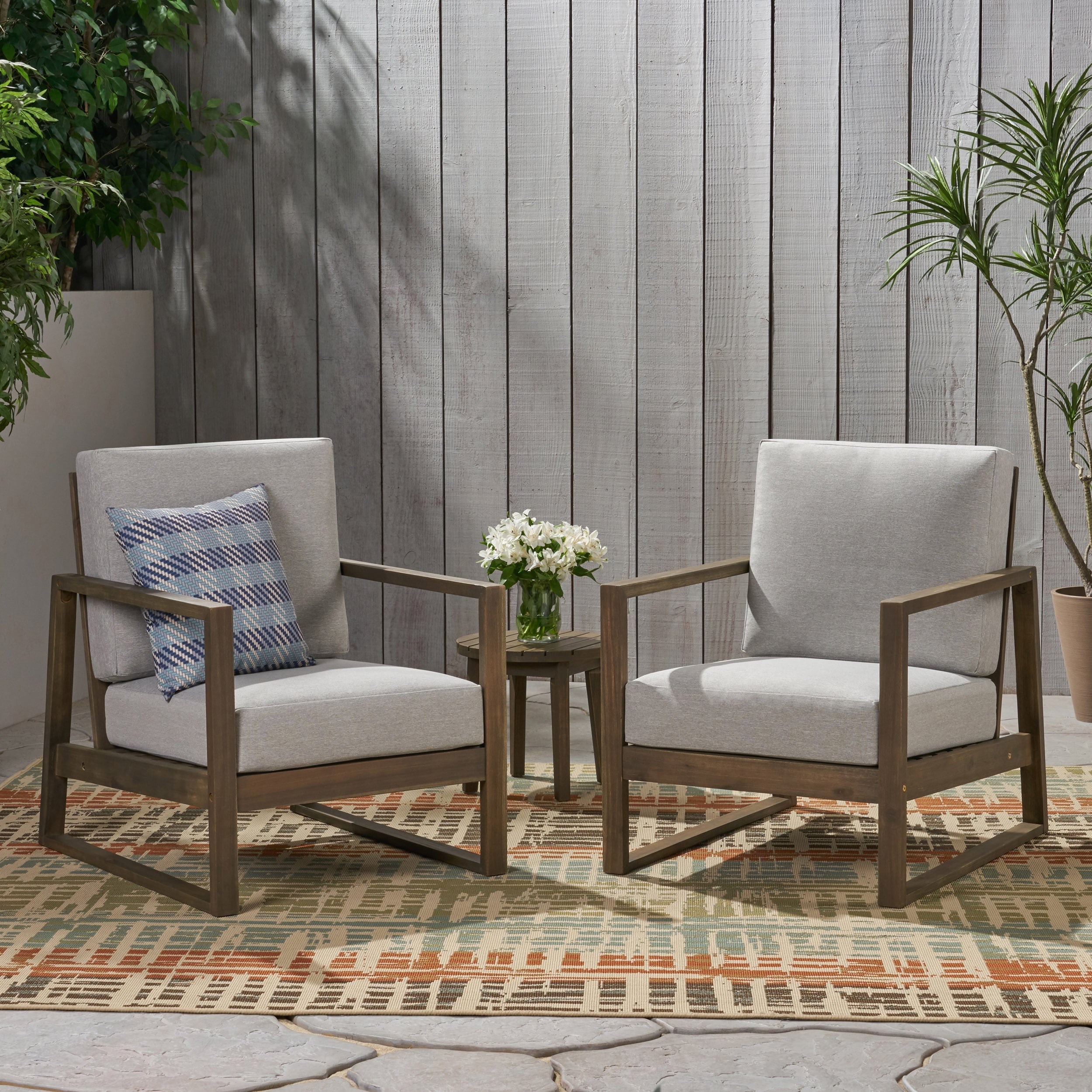 Fauteuils club d'extérieur en bois belge (lot de 2) par Christopher Knight Home