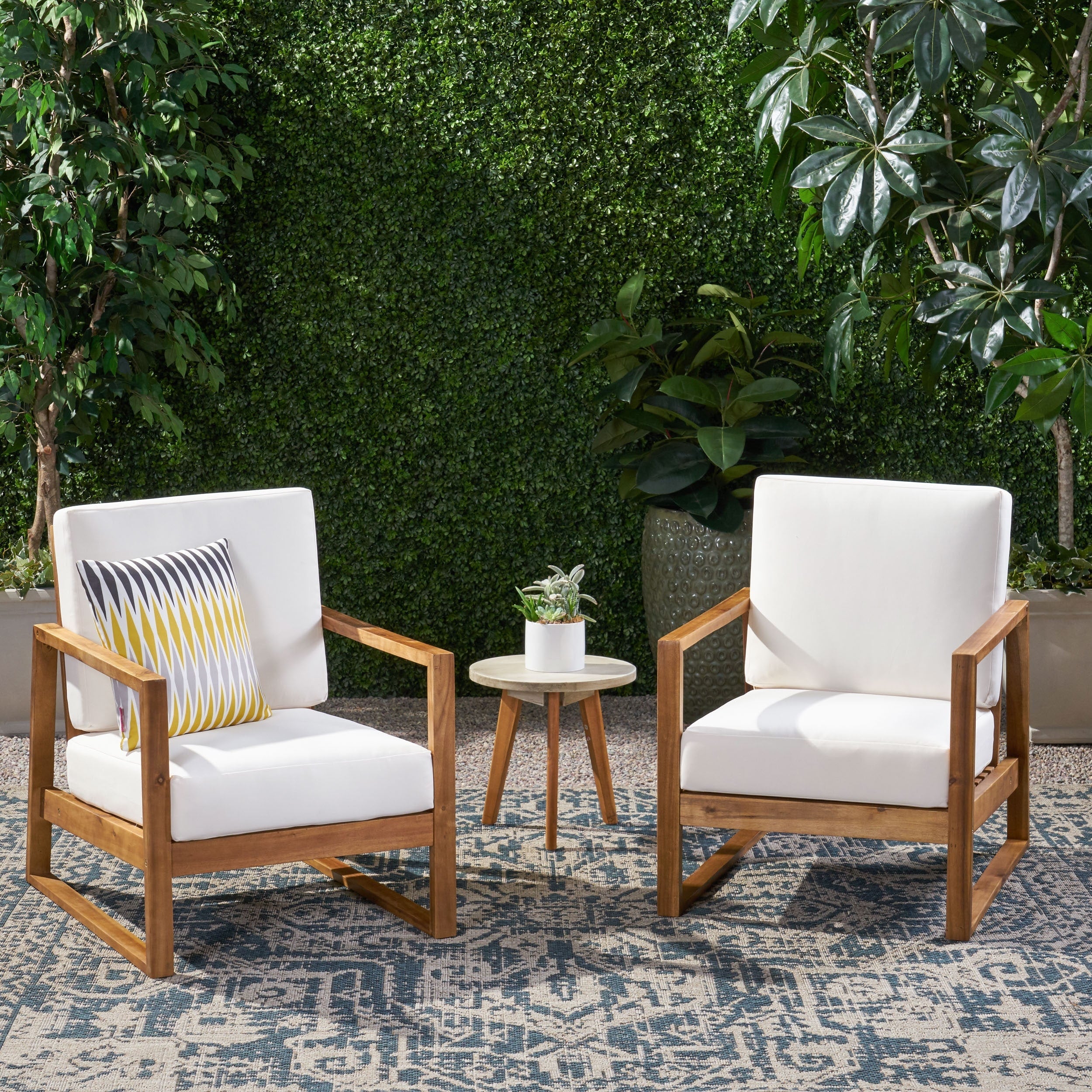 Fauteuils club d'extérieur en bois belge (lot de 2) par Christopher Knight Home