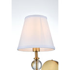 Applique de salle de bain Bella 1 lumière avec abat-jour en tissu blanc