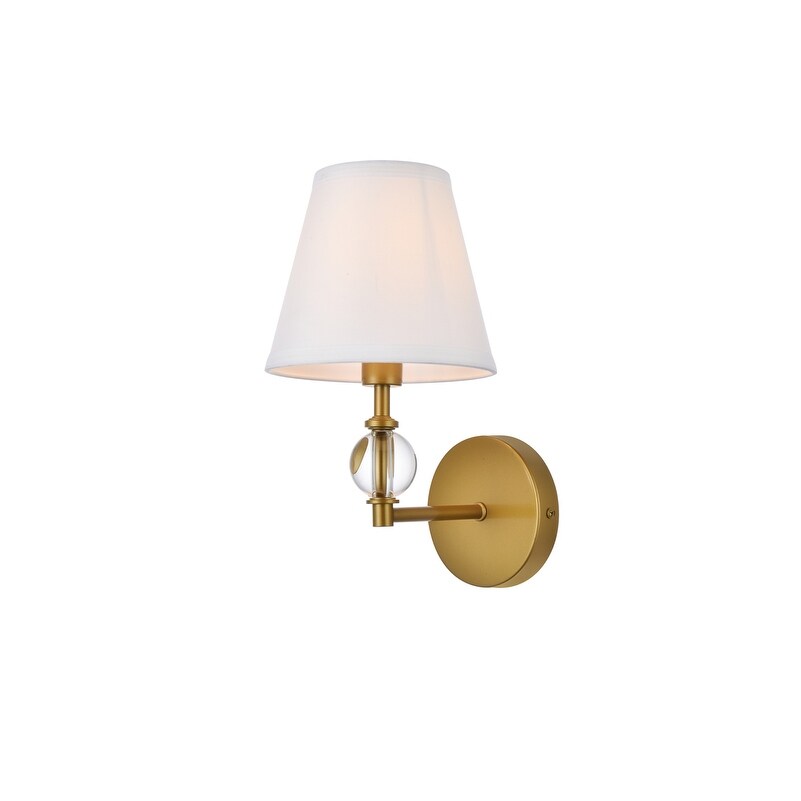 Applique de salle de bain Bella 1 lumière avec abat-jour en tissu blanc