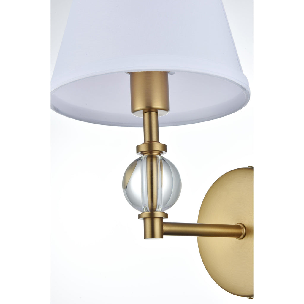 Applique de salle de bain Bella 1 lumière avec abat-jour en tissu blanc