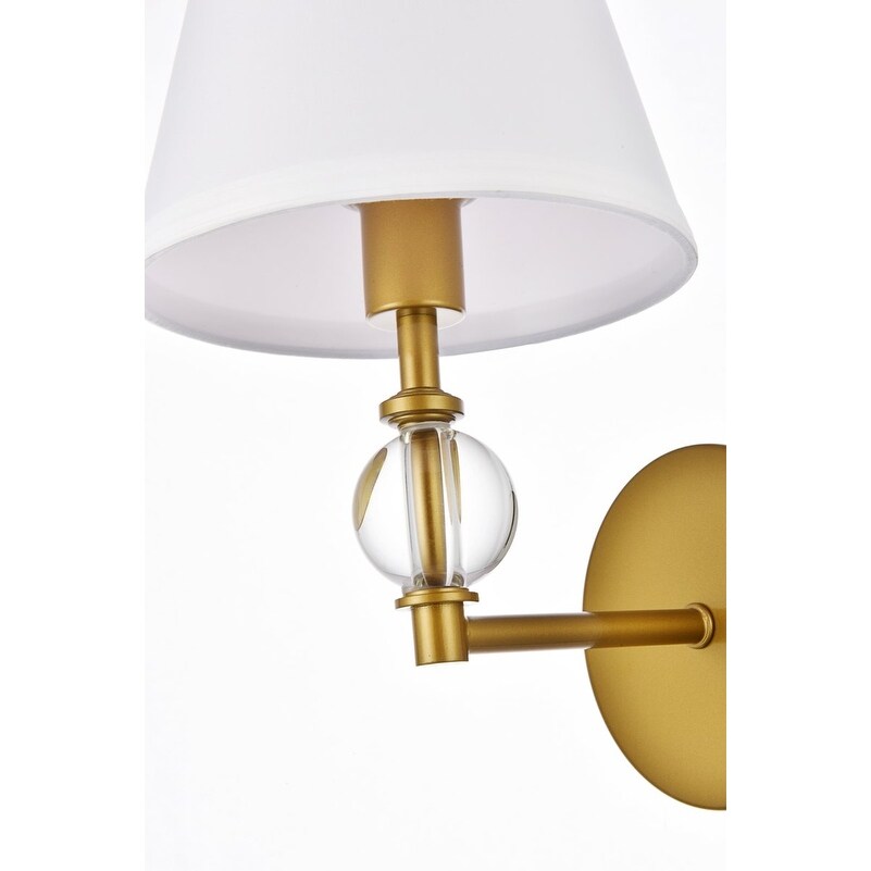 Applique de salle de bain Bella 1 lumière avec abat-jour en tissu blanc