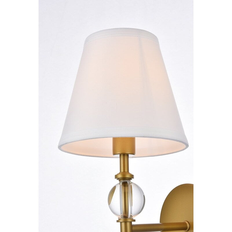 Applique de salle de bain Bella 1 lumière avec abat-jour en tissu blanc