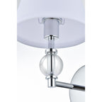 Applique de salle de bain Bella 1 lumière avec abat-jour en tissu blanc