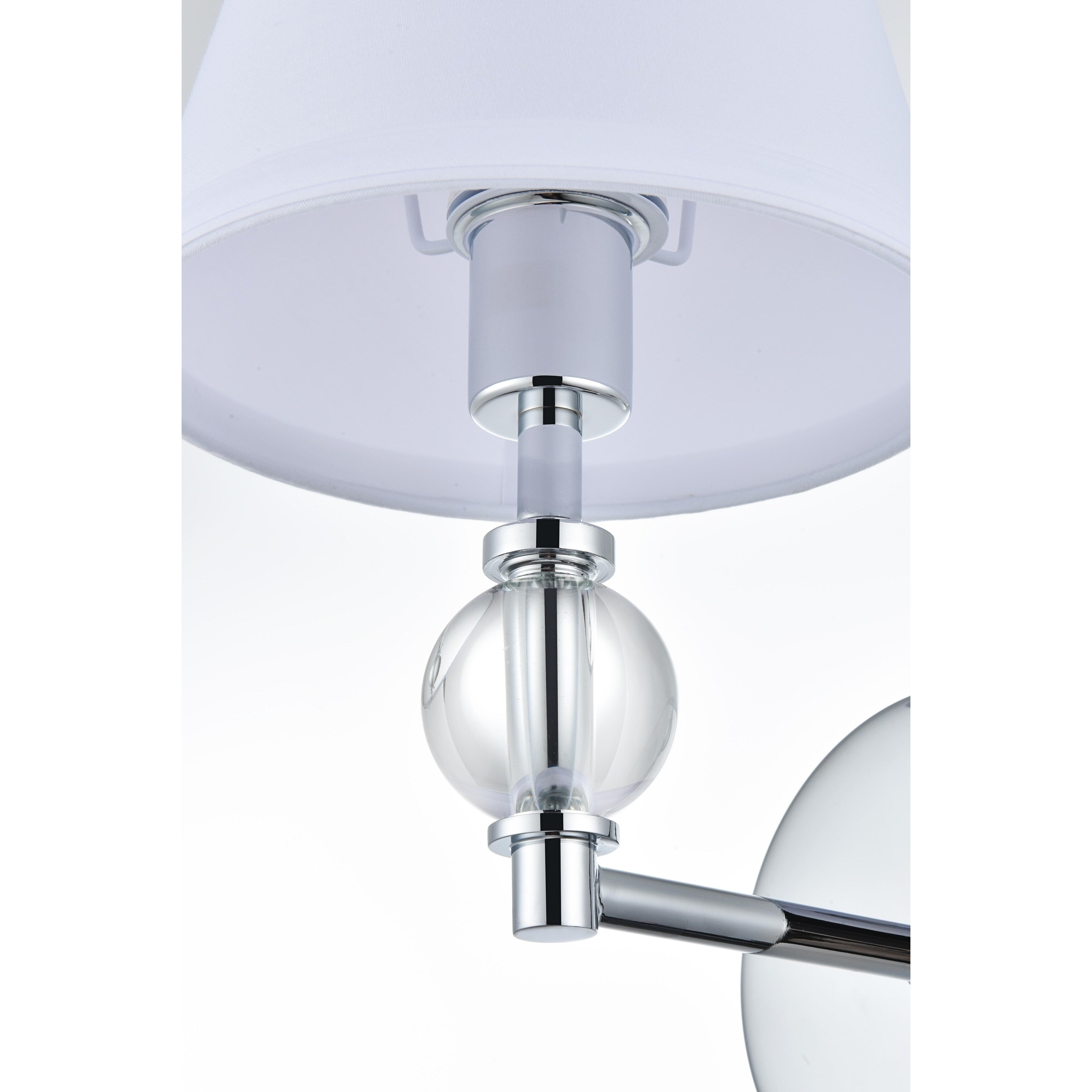 Applique de salle de bain Bella 1 lumière avec abat-jour en tissu blanc