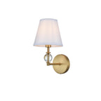 Applique de salle de bain Bella 1 lumière avec abat-jour en tissu blanc